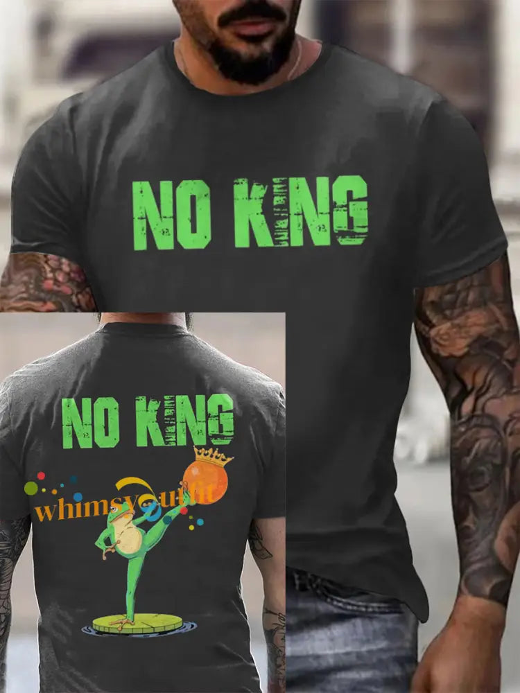 Men’s FDT Polish Frog Print short sleeves t-shirt Dark Gray / S