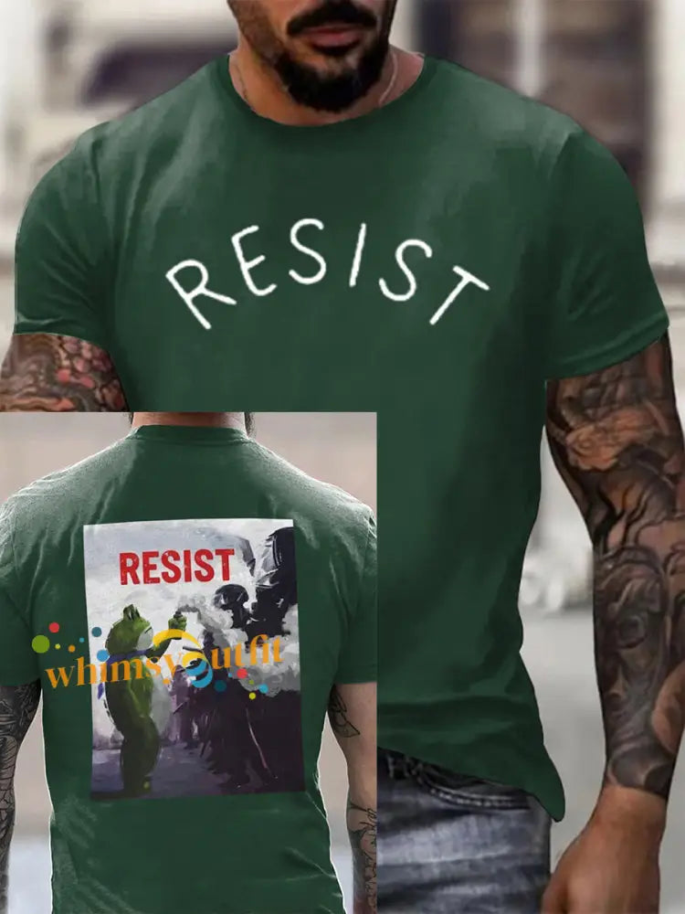 Men’s FDT Polish Frog Print short sleeves t-shirt Dark Green / S