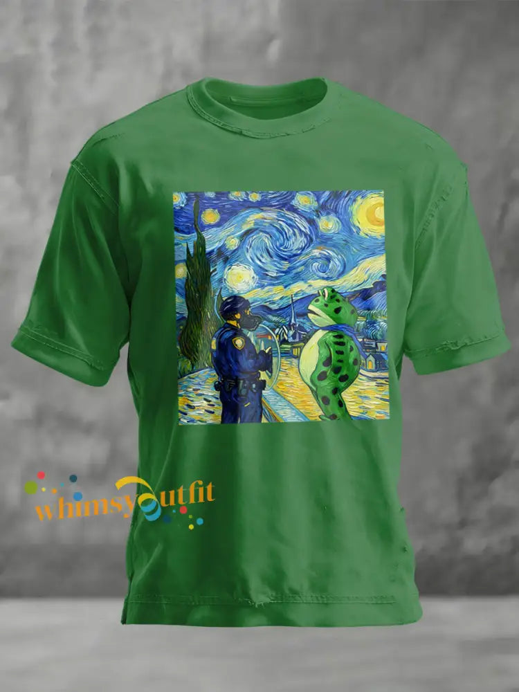 Men’s FDT Polish Frog Print short sleeves t-shirt Green / S