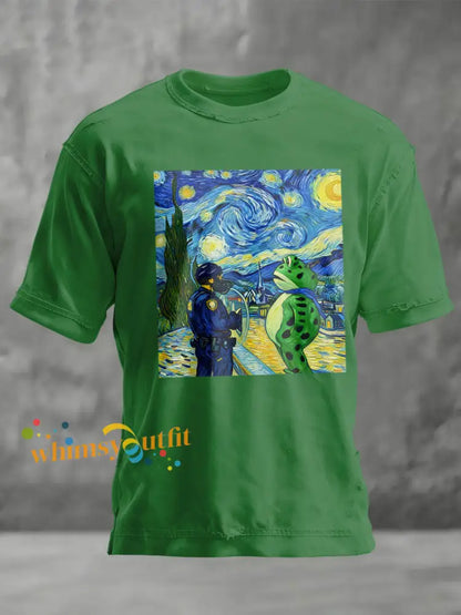 Men’s FDT Polish Frog Print short sleeves t-shirt Green / S