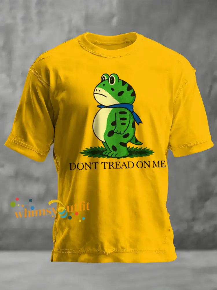 Men’s FDT Polish Frog Print short sleeves t-shirt Yellow / S