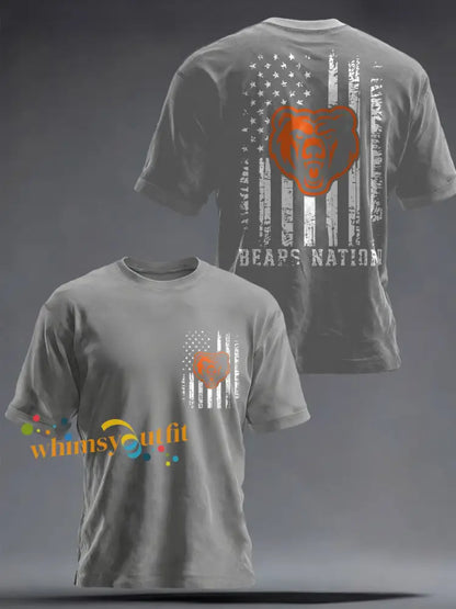 Men’s Football Bears Nation Lover Printed T-shirt Light Gray / S