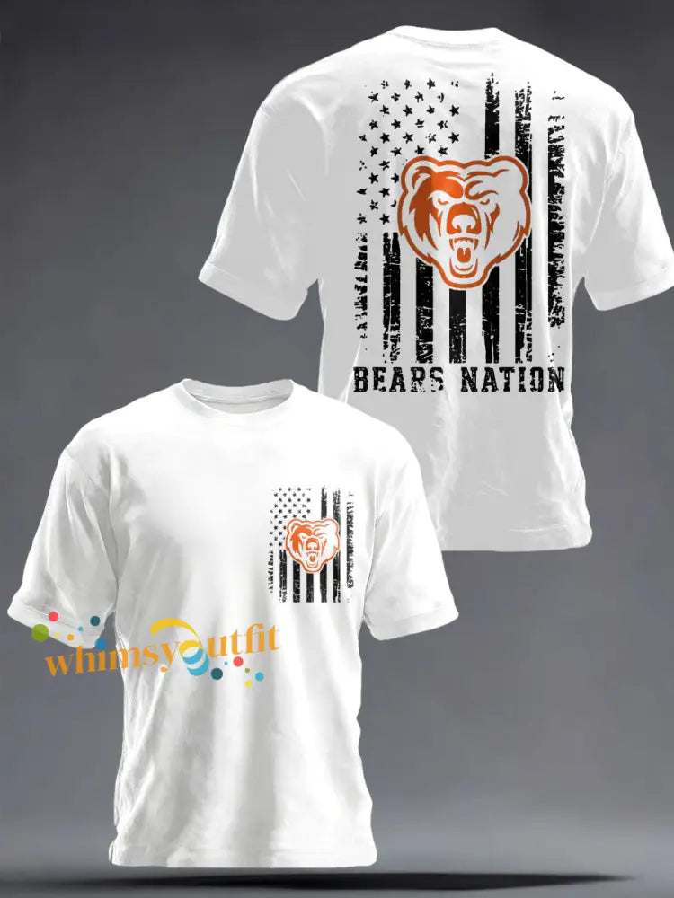 Men’s Football Bears Nation Lover Printed T-shirt White / S