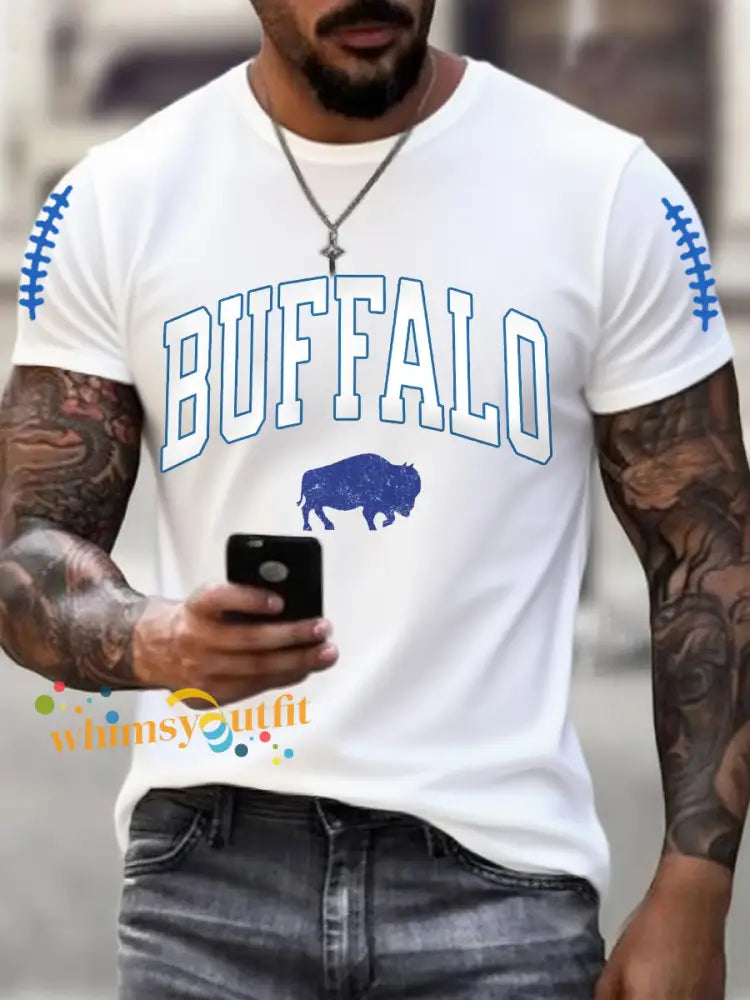 Men’s Football Fans Lovers Gameday Casual Tee White / S