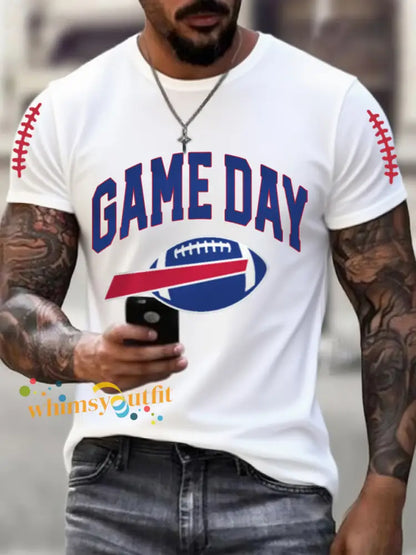 Men’s Football Fans Lovers Gameday Casual Tee White / S