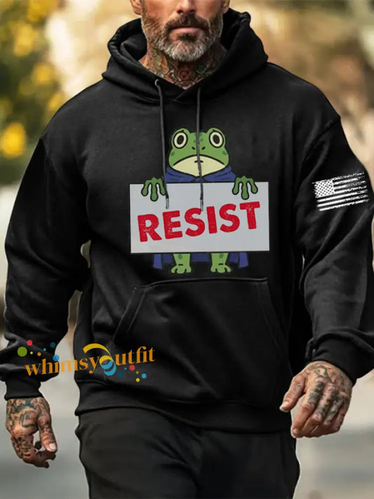 Men’s Frog Resist Printed Hoodie Black / S