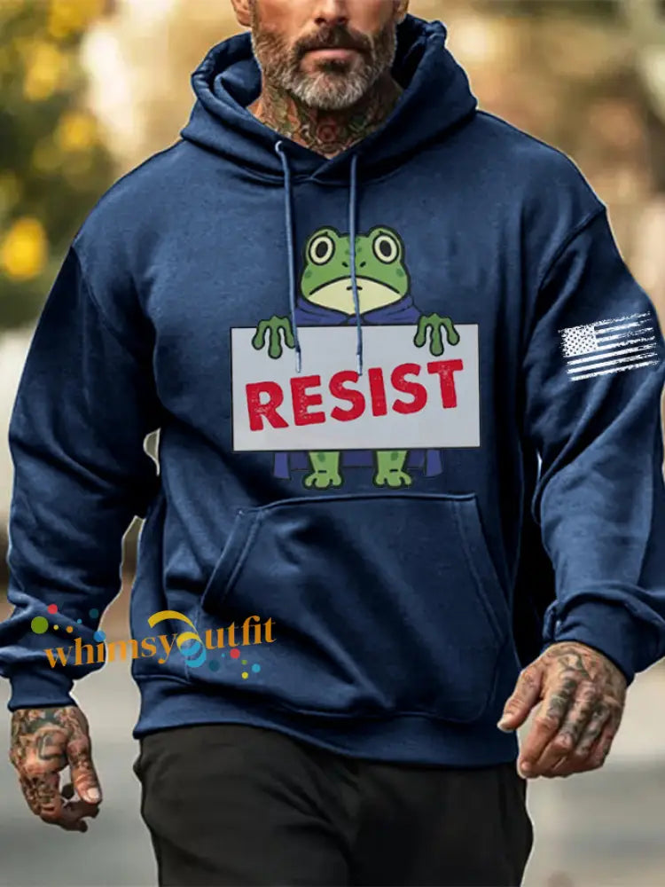 Men’s Frog Resist Printed Hoodie Blue / S