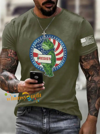Men’s Frog Resist Printed T-Shirt Army Green / S