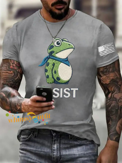 Men’s Frog Resist Printed T-Shirt Light Gray / S