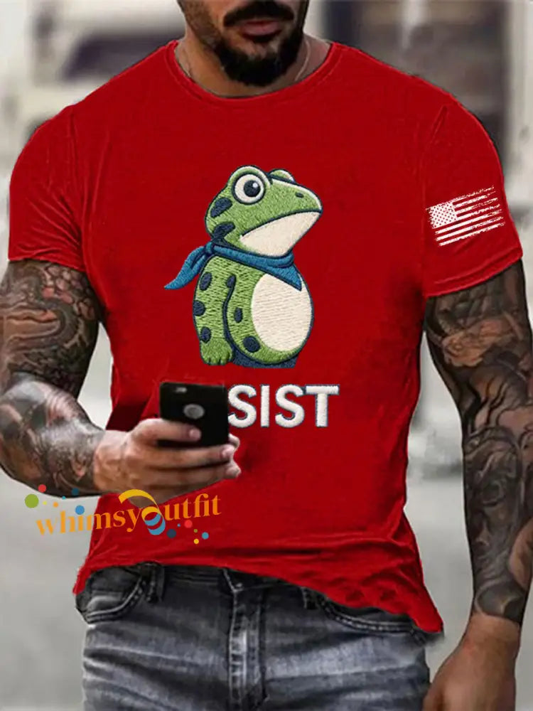 Men’s Frog Resist Printed T-Shirt Pure Red / S