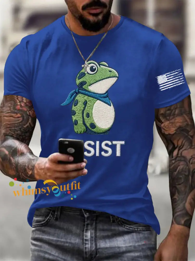 Men’s Frog Resist Printed T-Shirt Royal Blue / S