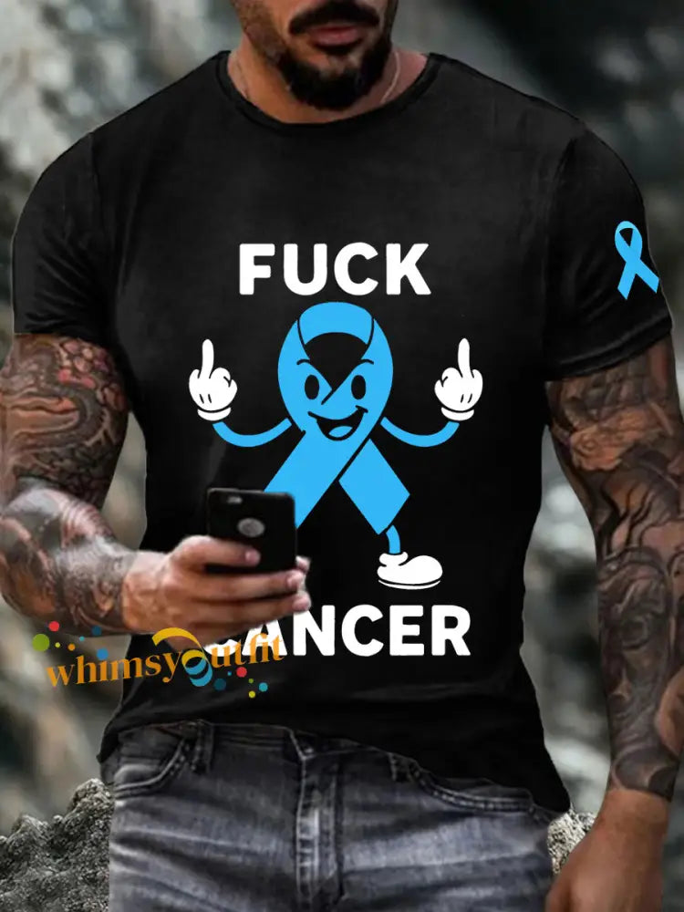 Men’s fuck cancer t shirts Black / S