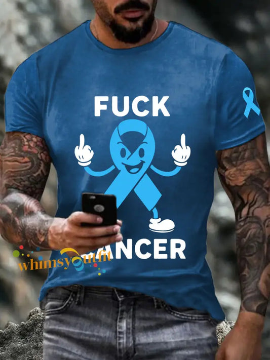 Men’s fuck cancer t shirts Blue / S