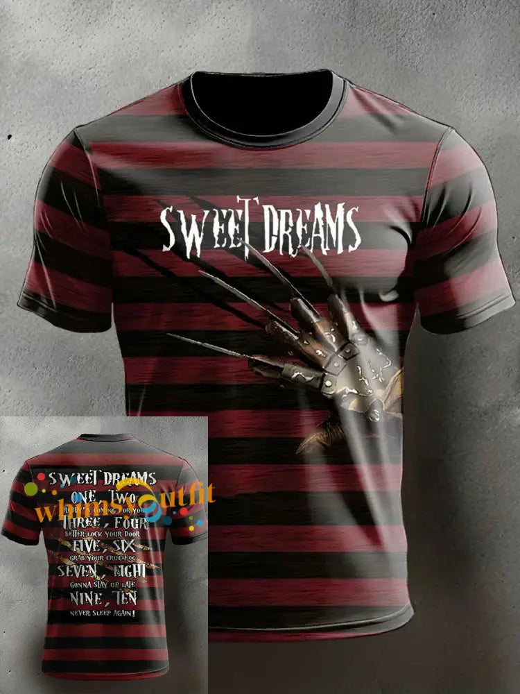 Men’s Funny Halloween Horror Printed T shirt Deep Red / S