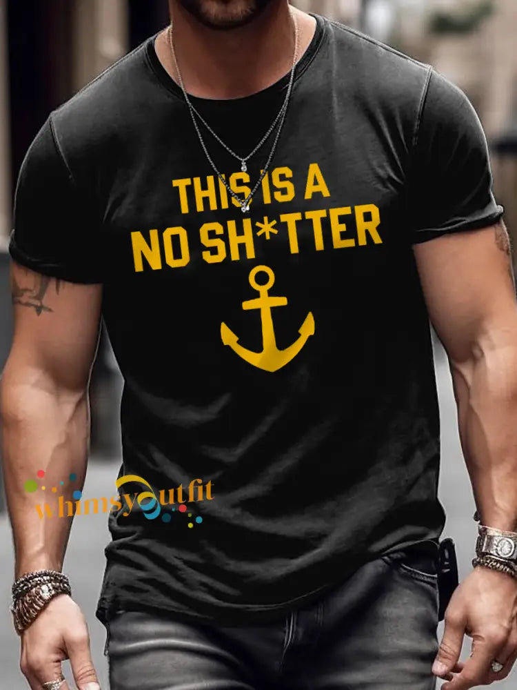 Men’s Funny Navy short sleeves t-shirt Black / S