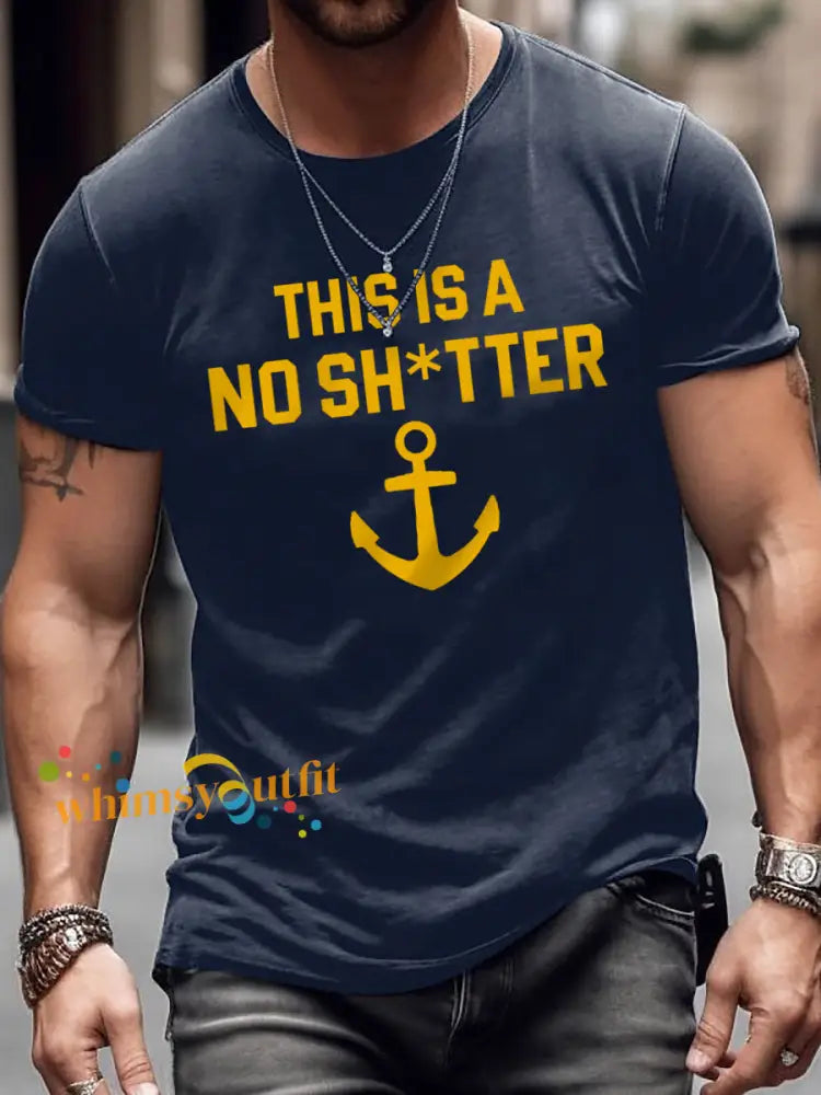 Men’s Funny Navy short sleeves t-shirt Navy Blue / S