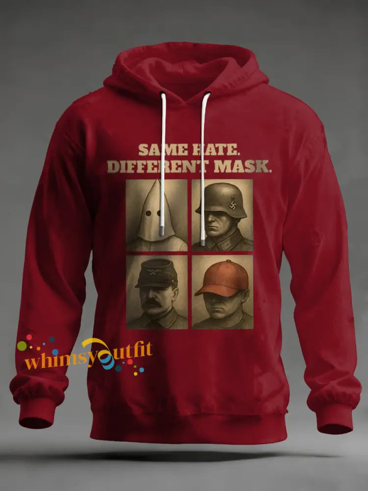 Men’s Funny Protest Graphic Hoodie Deep Red / S