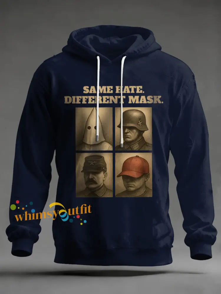 Men’s Funny Protest Graphic Hoodie Navy Blue / S