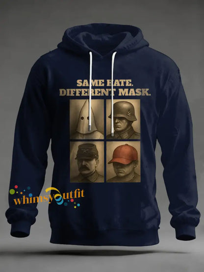 Men’s Funny Protest Graphic Hoodie Navy Blue / S