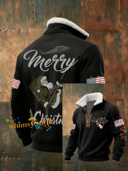 Men’s Funny Veteran Christmas Printed Tops Black / S