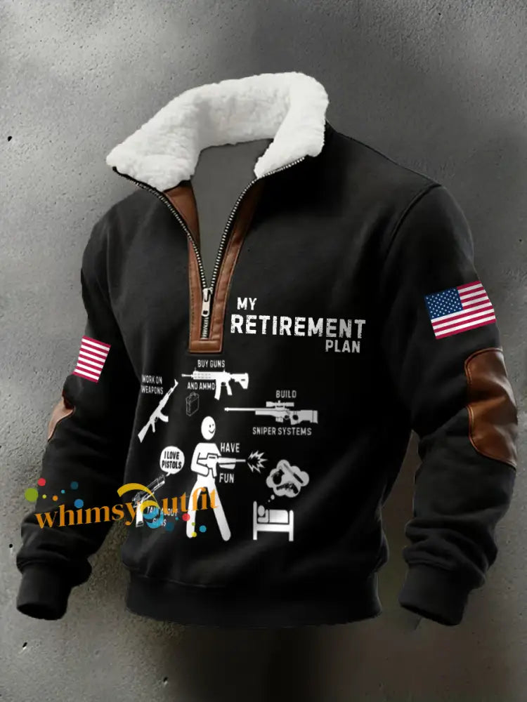 Men’s Funny Veteran Retirement Printed Hoodie Black / S
