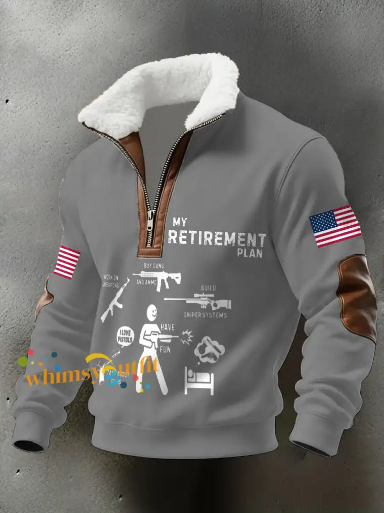 Men’s Funny Veteran Retirement Printed Hoodie Light Gray / S