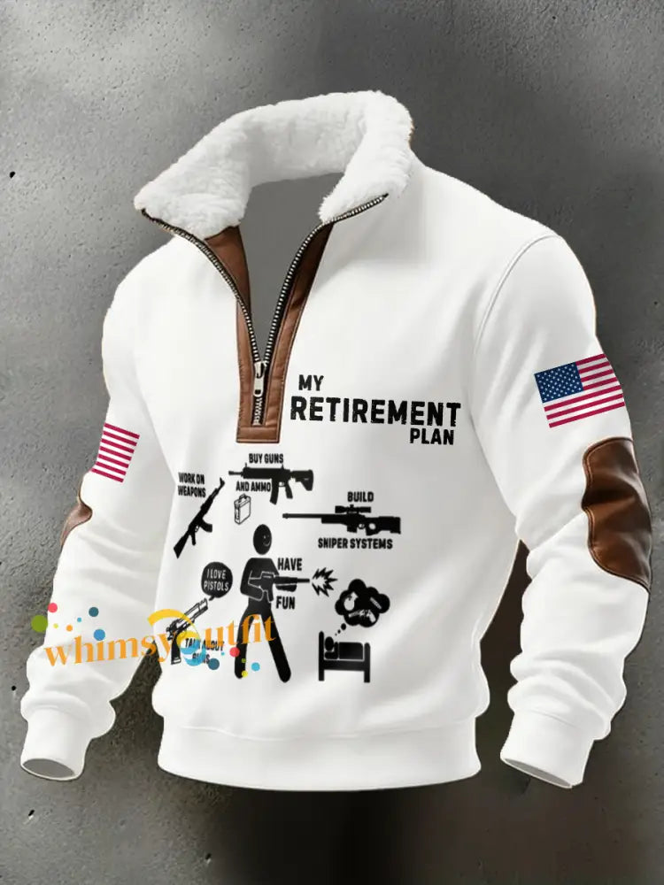 Men’s Funny Veteran Retirement Printed Hoodie White / S