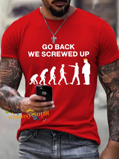 Men’s Go Back We Screwed Up T-Shirt Pure Red / S
