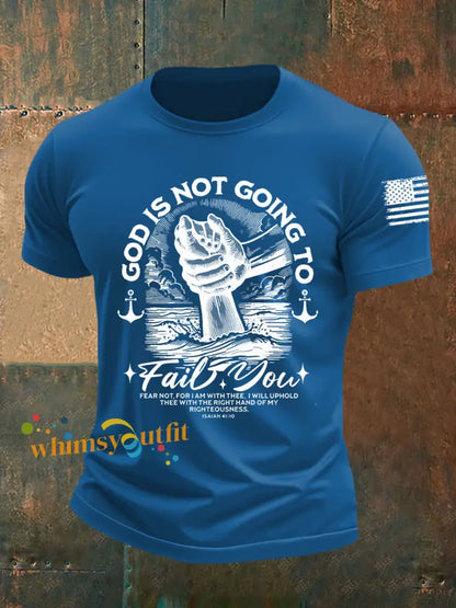 Men’s God Is Not Going To Fail You Short sleeved T shirt Blue / S