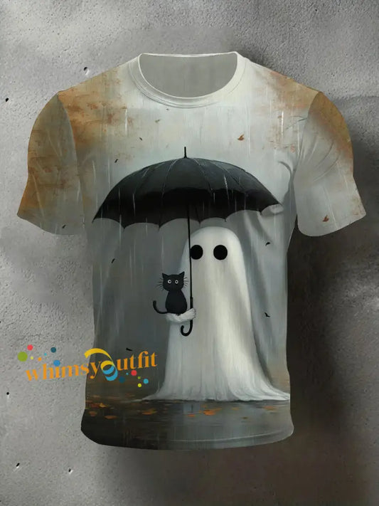 Men’s Halloween Ghost Print Casual T shirt As picture / S