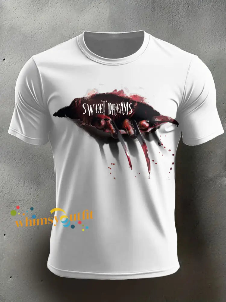 Men’s Halloween Horror Nightmare Printed T shirt White / S