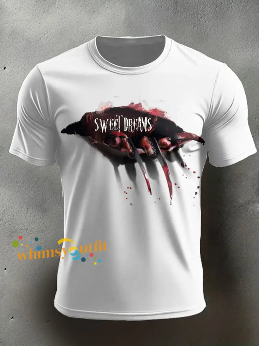 Men’s Halloween Horror Nightmare Printed T shirt White / S