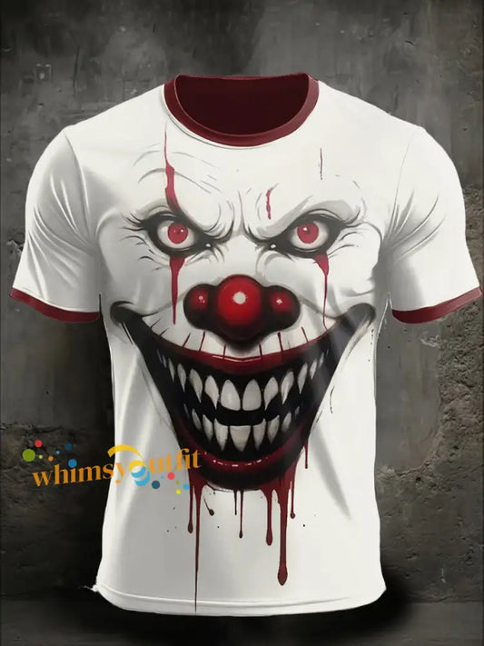 Men’s Halloween Horror Printed T shirt Beige / S