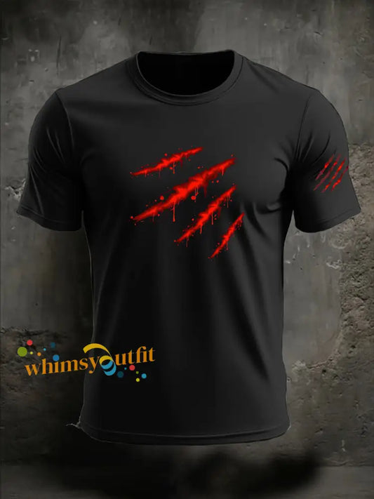 Men’s Halloween imitation cotton short sleeved T shirt Black / S