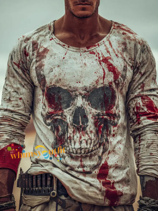 Men’s Halloween Long Sleeve T Shirt As picture / S