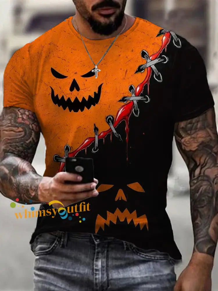 Men’s Halloween Print Casual Tee