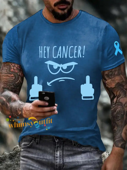 Men’s hey cancer t shirts Blue / S