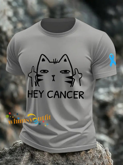 Men’s hey cancer t shirts Light Gray / S