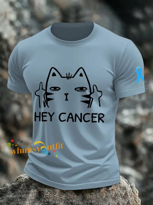 Men’s hey cancer t shirts Sky Blue / S