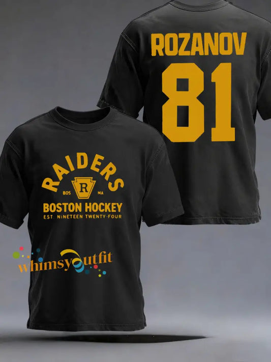 Men’s Hockey Print Casual T-shirt Black / S