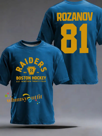 Men’s Hockey Print Casual T-shirt Blue / S