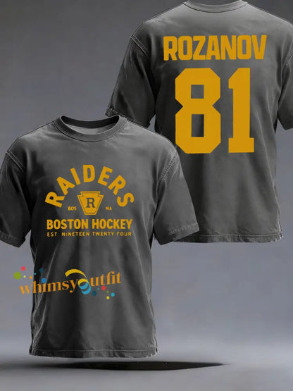 Men’s Hockey Print Casual T-shirt Gray / S