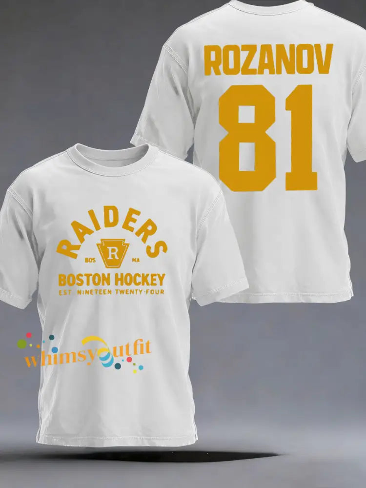 Men’s Hockey Print Casual T-shirt White / S