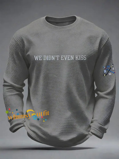 Men’s Hockey Waffle Print Casual T-Shirt Gray / S