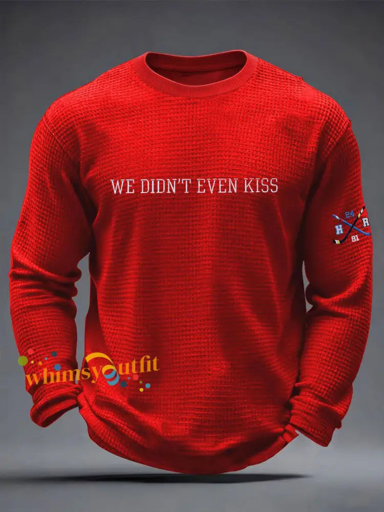 Men’s Hockey Waffle Print Casual T-Shirt Red / S