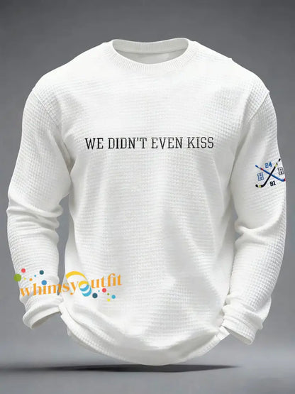 Men’s Hockey Waffle Print Casual T-Shirt White / S