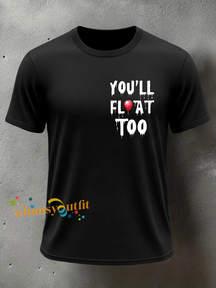 Men’s Horror Halloween You’ll Float Too Short Sleeve T shirt
