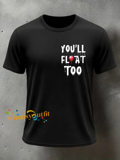 Men’s Horror Halloween You’ll Float Too Short Sleeve T shirt