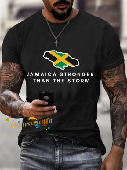 Men’s Hurricane Melissa Jamaica Stronger Than The Storm Pray For Jamaica Tee Black / S
