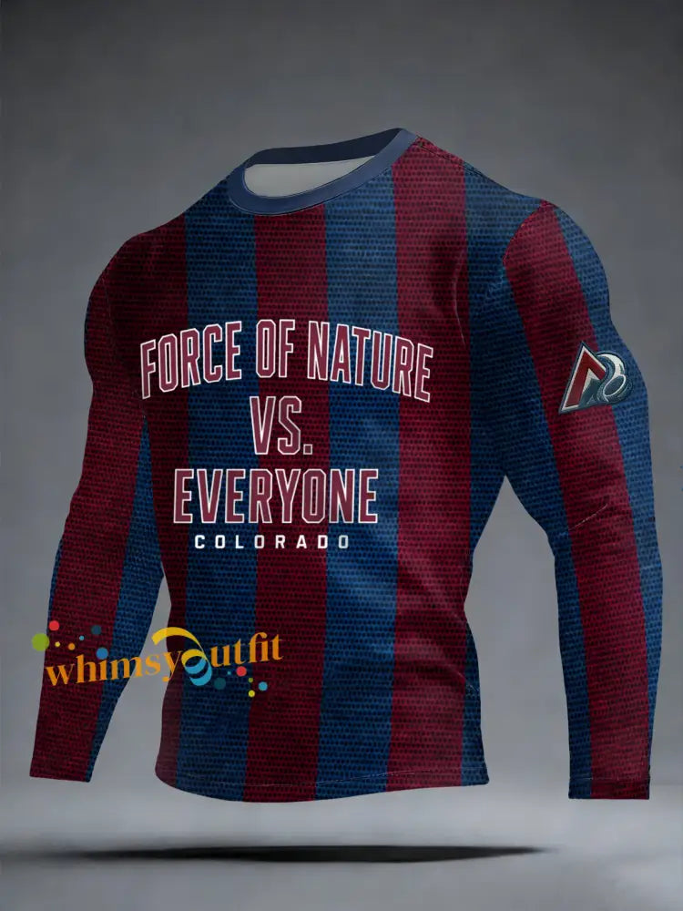 Men’s Ice Hockey Print Casual long sleeve round neck T-shirt As picture / S